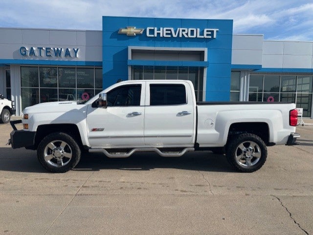 2018 Chevrolet Silverado 3500 HD LTZ in Summit White — front three-quarter view