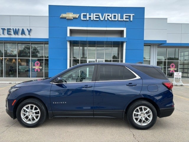 2022 Chevrolet Equinox LT in Blue Glow Metallic — front three-quarter view