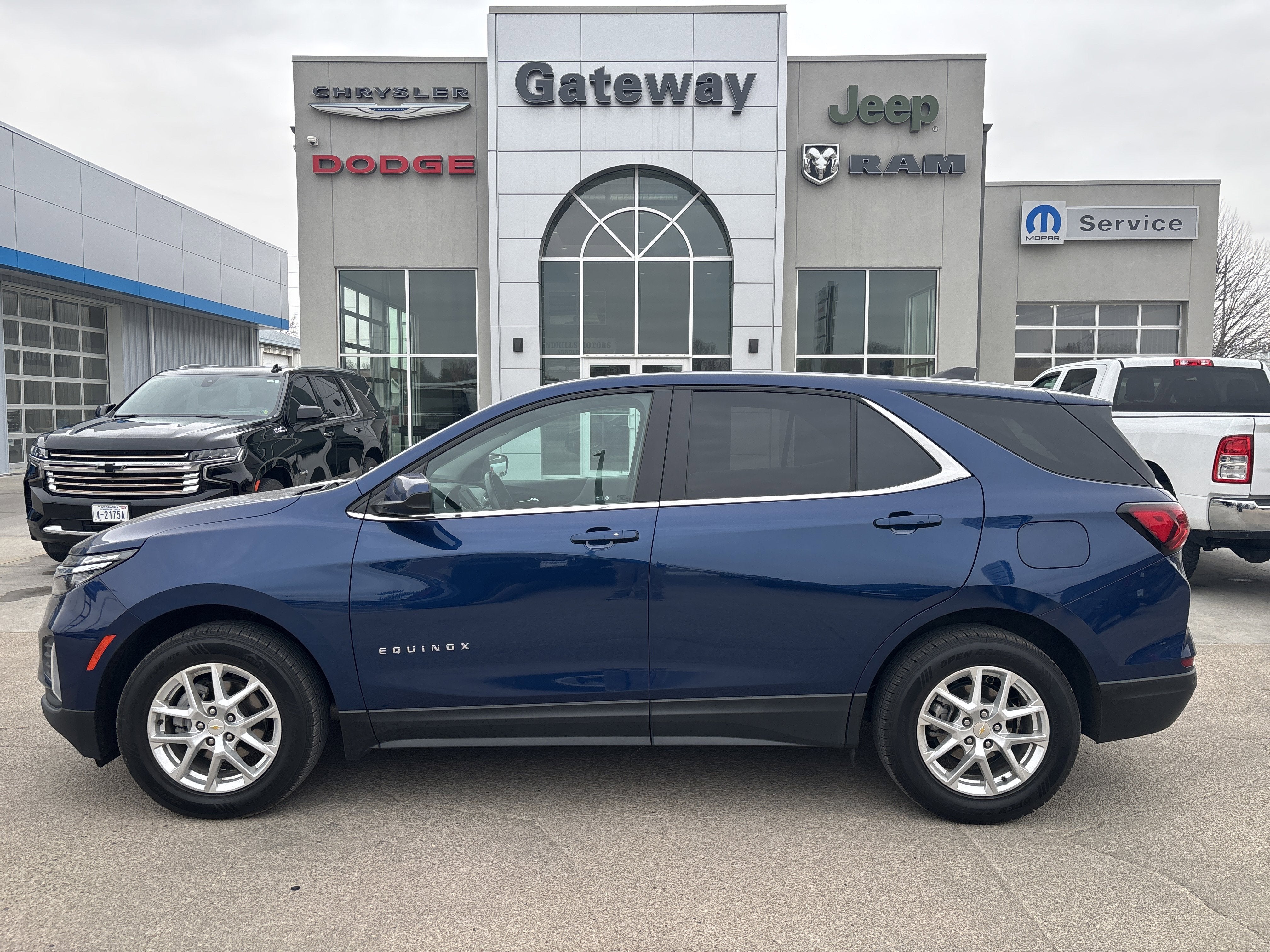 2022 Chevrolet Equinox AWD LT in Blue Glow Metallic — front three-quarter view